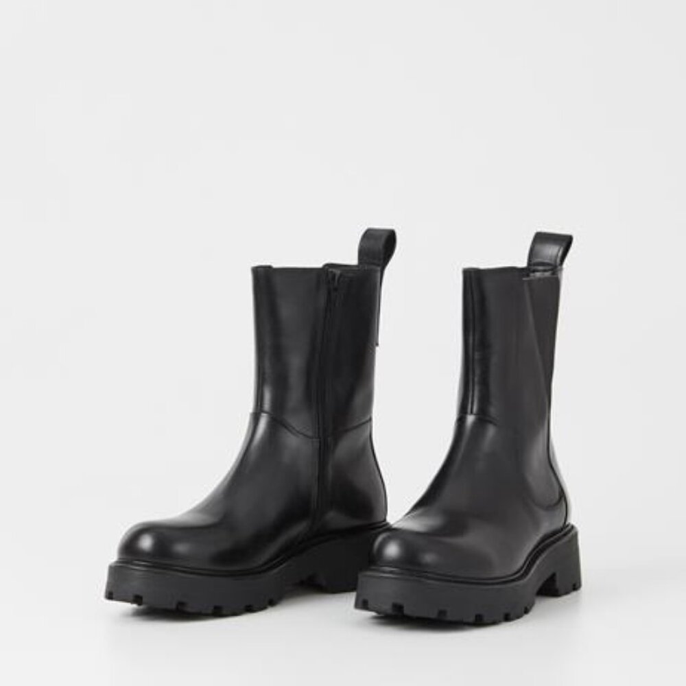 Vagabond Cosmo 2.0 Black Leather, Warm-Lined Ankle Boots Size 42 NIB